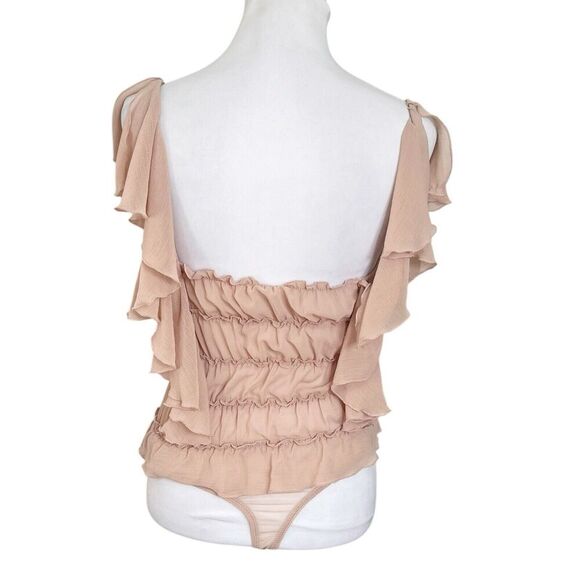 Free People Intimately Juliet Chiffon Ruffle Bodysuit Women’s Small - Picture 3 of 8